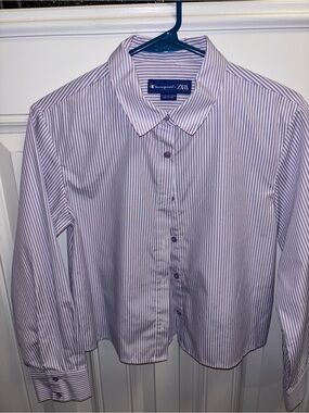 Champion Kids Purple & White Striped Button-Up Shirt